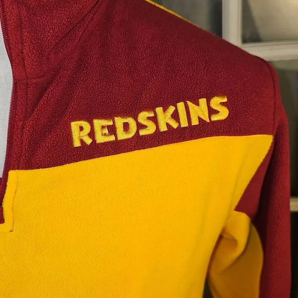 NFL Team Apparel Mens Washington Redskins 1/4 Zip Fleece Pullover Sweater Medium - Picture 3 of 4